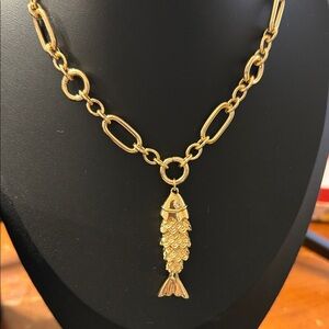 Gold Fish Pendant Necklace